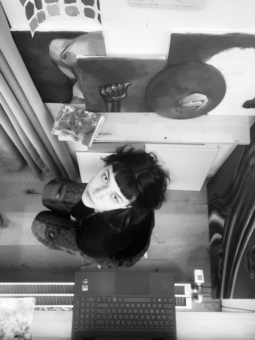 photo of the artist in her studio